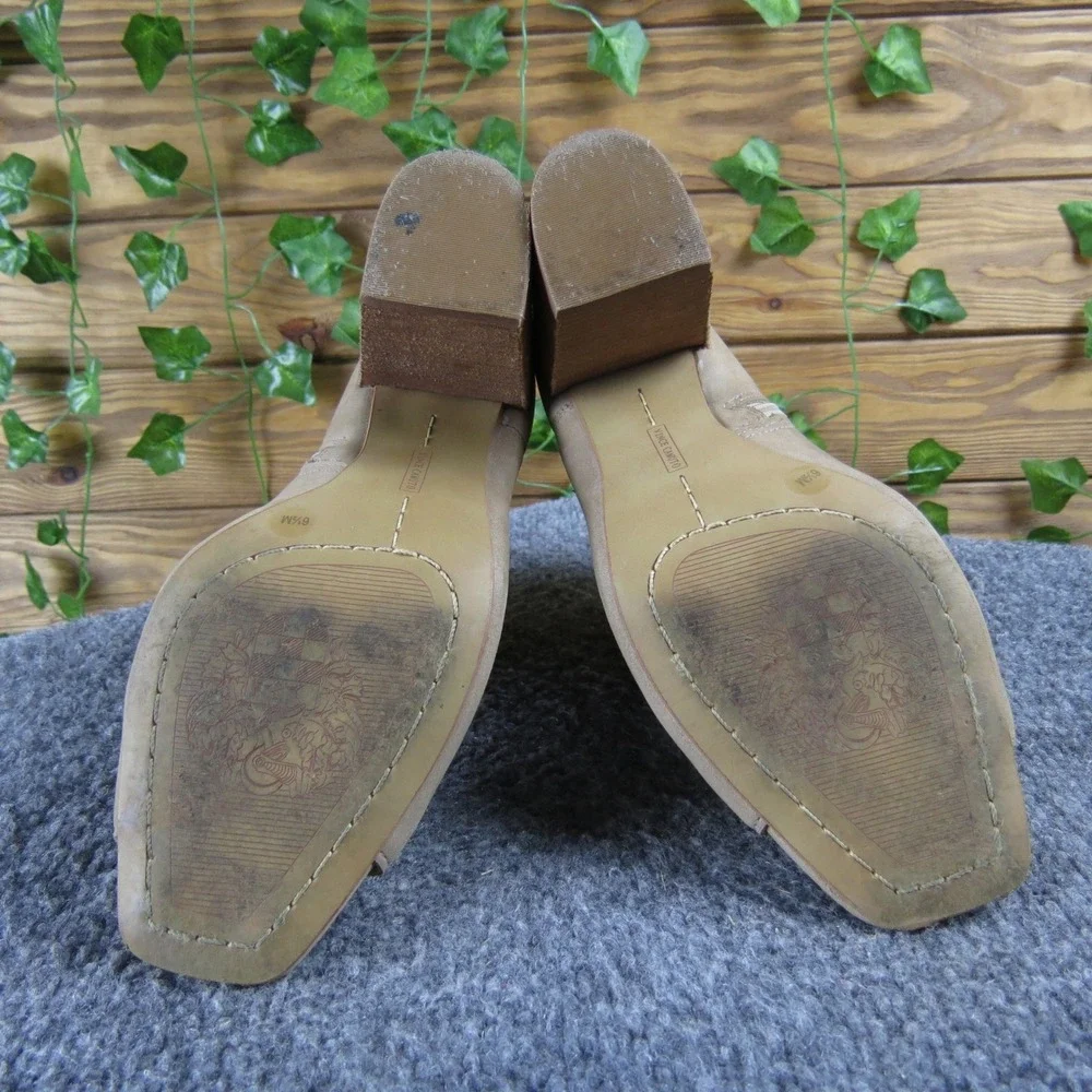 Vince Camuto Fedrilla Women's 6.5 Taupe Suede Open-Toe Bootie Block Heel‎ Chic